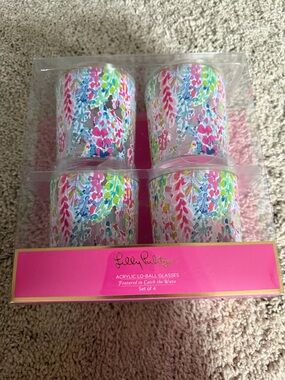 Lilly Pulitzer Acrylic Lo-Ball Glasses (Set of 4) featured in catch the wave